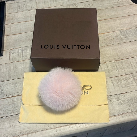 Louis Vuitton Accessories - Louis Vuitton Pink Mink Fur Key Holder/Bag Charm